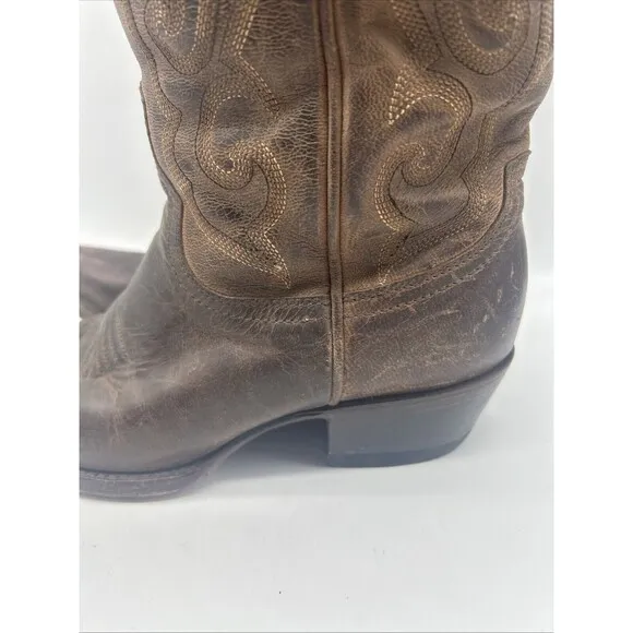 Cavenders Boots Womens 6.5 B Leather Cowboy Western Cowgirl Embroidered Rodeo