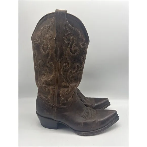 Cavenders Boots Womens 6.5 B Leather Cowboy Western Cowgirl Embroidered Rodeo