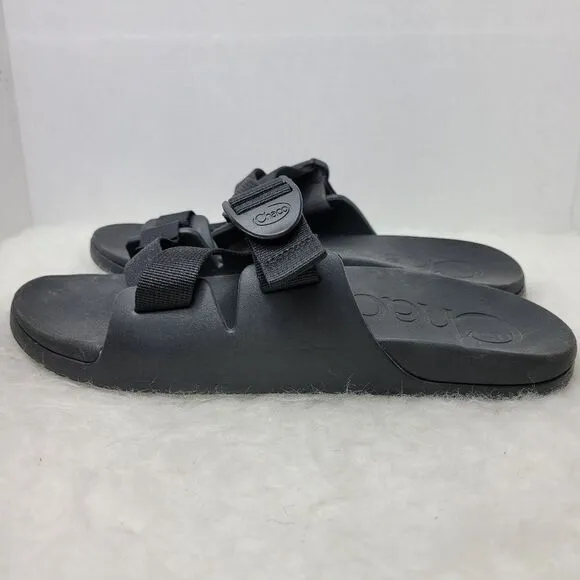 Chaco Chillos Slides Sandals Strappy Buckle Black Women's Size 12