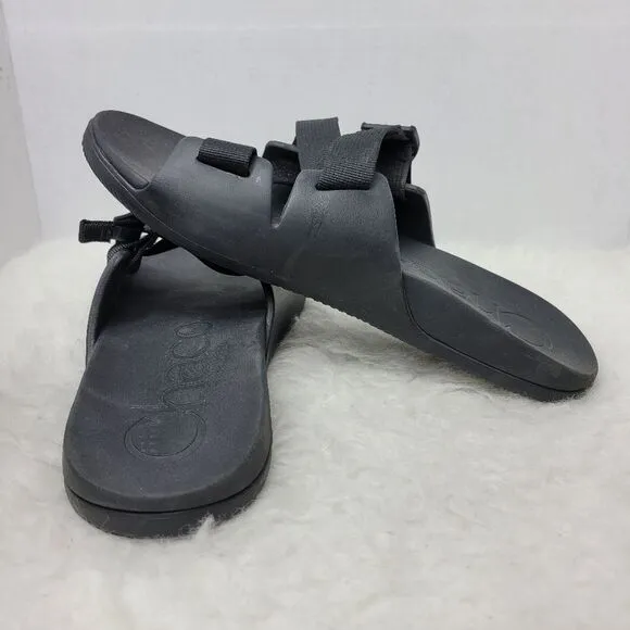 Chaco Chillos Slides Sandals Strappy Buckle Black Women's Size 12