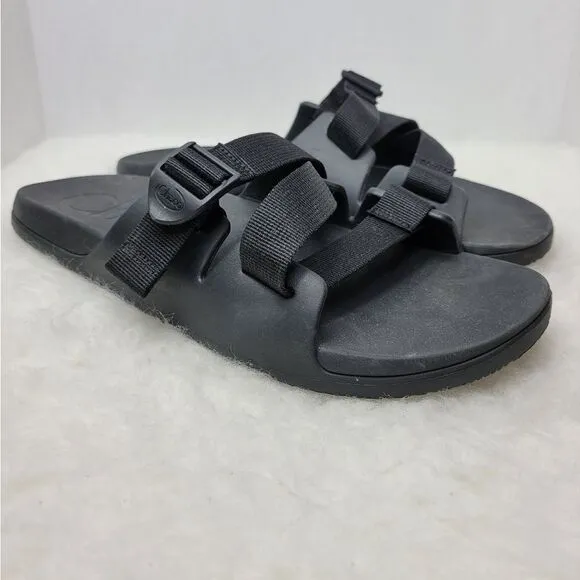 Chaco Chillos Slides Sandals Strappy Buckle Black Women's Size 12