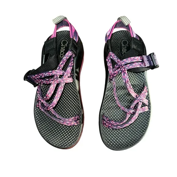 Chaco Ecotread Sport Sandals Black Purple ZX1 J190058 Strappy Hiking