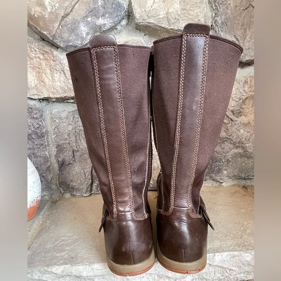 Chaco Mara Waterproof Mocha Brown Tall  Leather Boots J150108 Women's Size 7.5