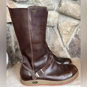 Chaco Mara Waterproof Mocha Brown Tall  Leather Boots J150108 Women's Size 7.5