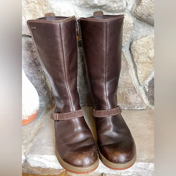 Chaco Mara Waterproof Mocha Brown Tall  Leather Boots J150108 Women's Size 7.5