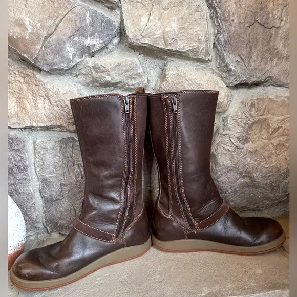 Chaco Mara Waterproof Mocha Brown Tall  Leather Boots J150108 Women's Size 7.5