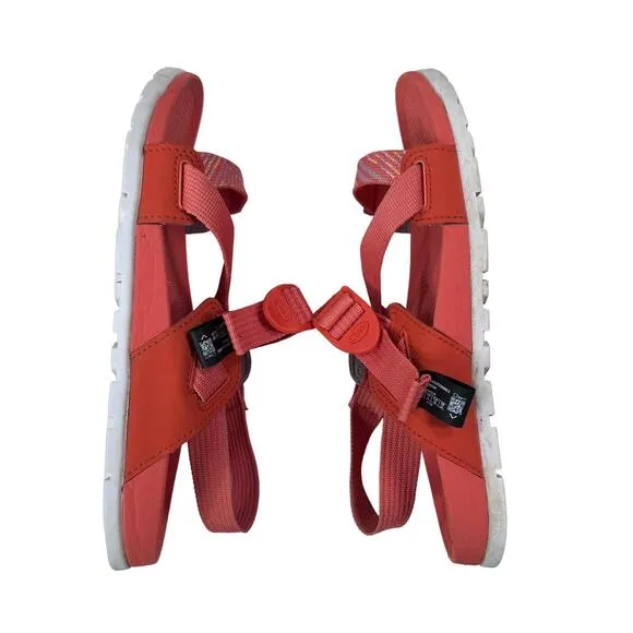 Chaco's Women's Coral Orange Strappy Sandals Adjustable Strap Size US Women's 7