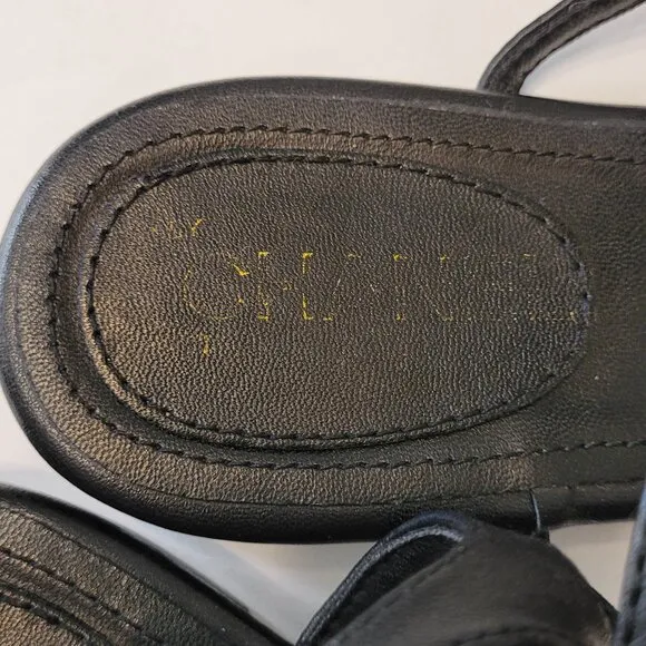 Chanel Interlocking CC Pearl Star Leather Thong Sandals Size 40