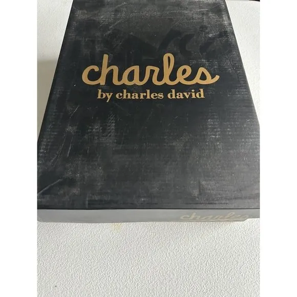 CHARLES BY CHARLES DAVID Usual  Black White Desert Snake Block Heel Boots Size 5