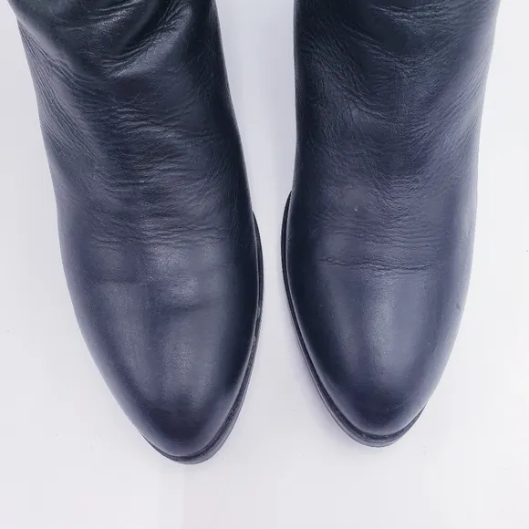 Charles David Over Knee Boots Black Leather Boots Stretch Back Women's Size 7