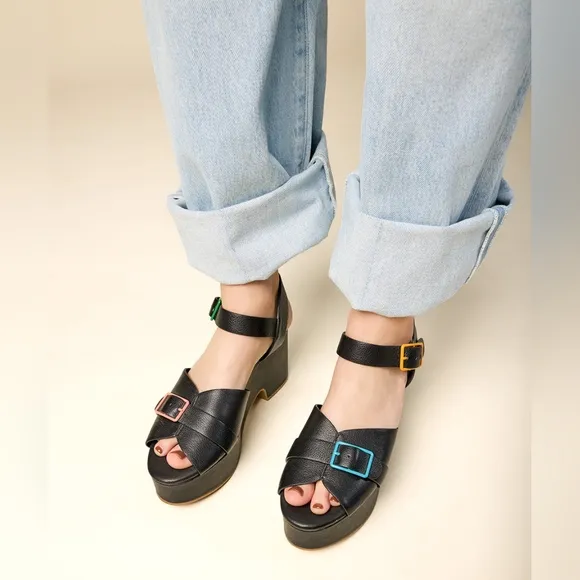 Charlotte Stone platform sandals black 10