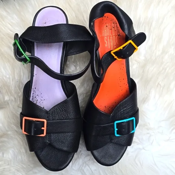 Charlotte Stone platform sandals black 10