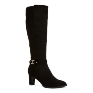 CHARTER CLUB Womens Black Hardware Palmaa Almond Toe Block Heel Boots 10 M