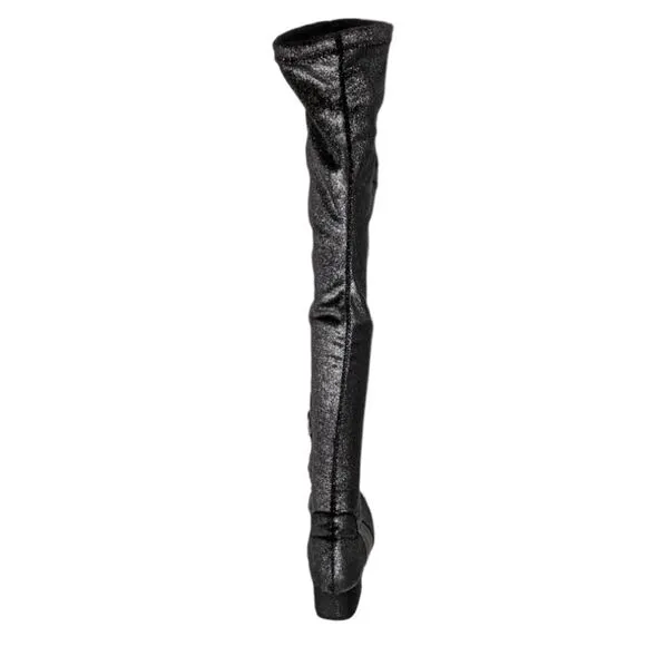 CHIARA FERRAGNI Metallic Glitter Love Stretch Over the Knee Boots 38