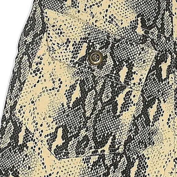💥CHIC &amp; SEXY💥Brulee High Waist Snake Print Leather Shorts