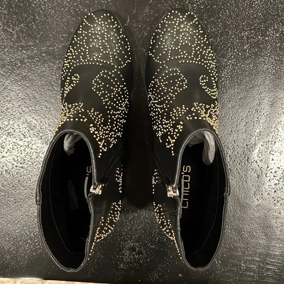 Chico’s Adele Embellished Booties Size 8