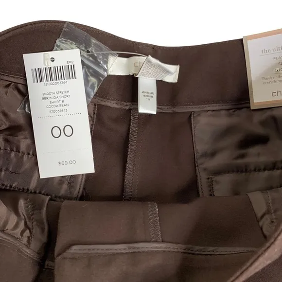 Chico’s Gorgeous Chocolate Brown “The Ultimate Short” Bermuda Short Length Sz 2