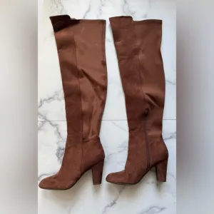 Chinese Laundry Canyons Chocolate Brown Stretch Over-the-knee Boots, Size 7.5 US