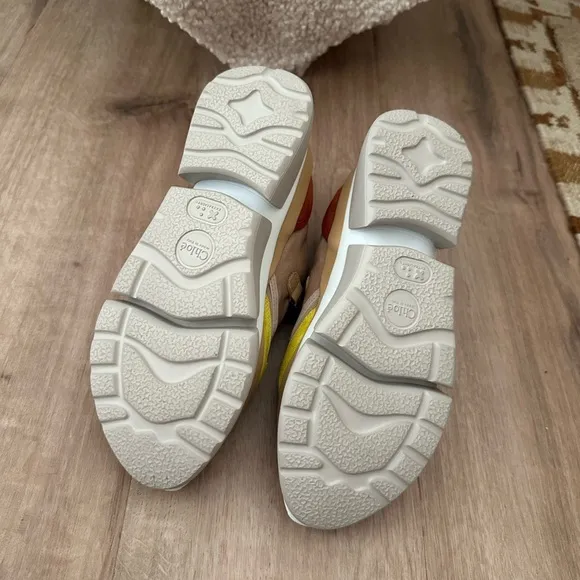 CHLOÉ Sonnie Colorblock Sneakers in ‘Maple Pink’