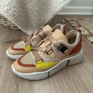 CHLOÉ Sonnie Colorblock Sneakers in ‘Maple Pink’