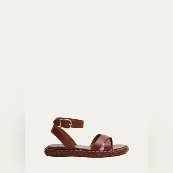 Chloe braided leather sandals- brown, size 9
