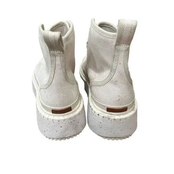 Chloe Off-White Milk Lilli Desert Ankle Boots Size 40 / US 10 Womens