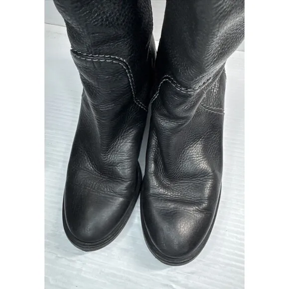 Chloe Women's Pebbled Leather Knee-High Riding Boots Black Size 36.5 / 6.5 US