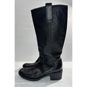 Chloe Women's Pebbled Leather Knee-High Riding Boots Black Size 36.5 / 6.5 US