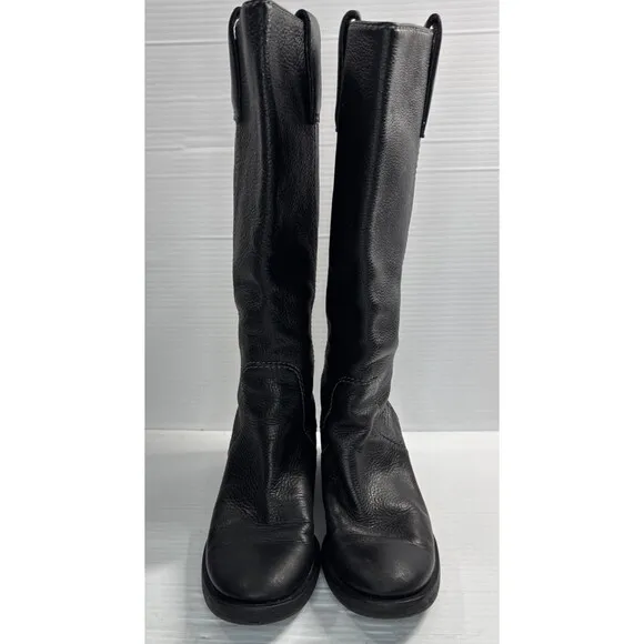 Chloe Women's Pebbled Leather Knee-High Riding Boots Black Size 36.5 / 6.5 US