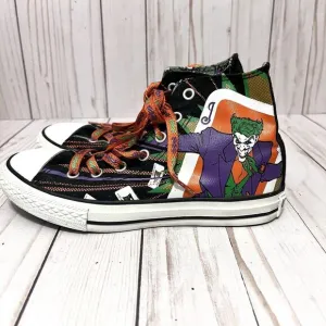 Chuck Taylor Converse DC Comic Collab Joker Batman Hi Top Youth Size 2 Sneakers