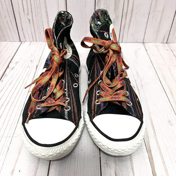 Chuck Taylor Converse DC Comic Collab Joker Batman Hi Top Youth Size 2 Sneakers