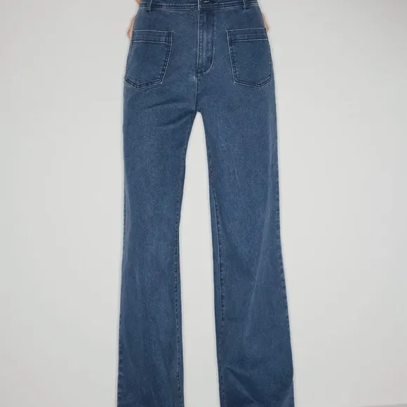 Cider jeans size xxs, denim button wide leg pant