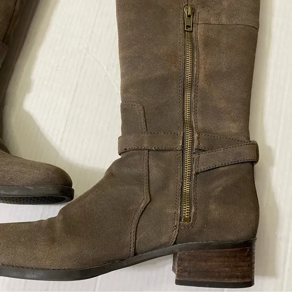Circa Joan David Size 9.5 Grey Suede Knee High Ralco Riding Boots