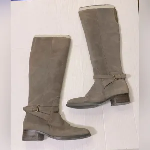 Circa Joan David Size 9.5 Grey Suede Knee High Ralco Riding Boots