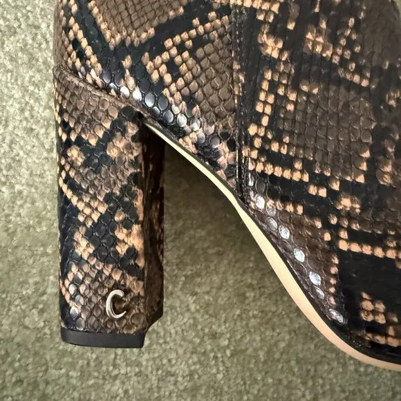 Circus by Sam Edelman Brown Coffee Snakeskin Embossed Tall Stretch Boots Size 6