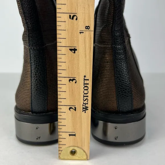 Circus by Sam Edelman Roxie Womens Black Leather Bronze Stretch Riding Boots 5.5
