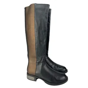 Circus by Sam Edelman Roxie Womens Black Leather Bronze Stretch Riding Boots 5.5