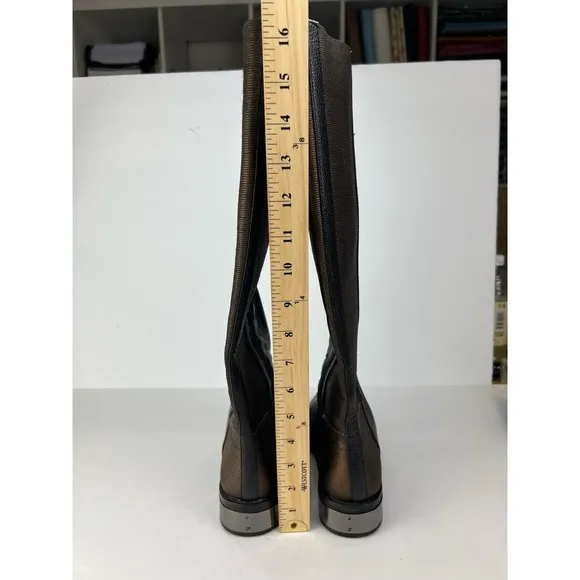 Circus by Sam Edelman Roxie Womens Black Leather Bronze Stretch Riding Boots 5.5