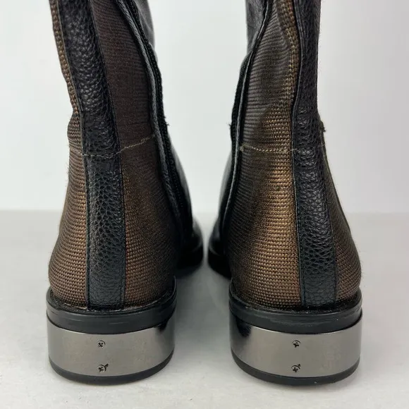 Circus by Sam Edelman Roxie Womens Black Leather Bronze Stretch Riding Boots 5.5