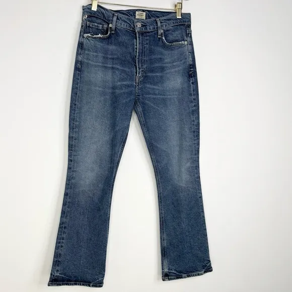 Citizens of Humanity Demy Cropped High-rise Flared Jeans In Moments Size 28