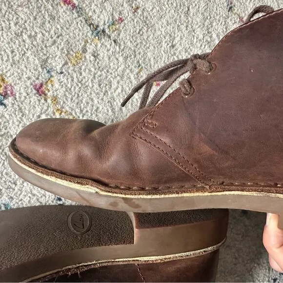 Clarks Ankle Chukka Bushacre Boots Desert Brown Leather - Mens Size US 9 M 15260