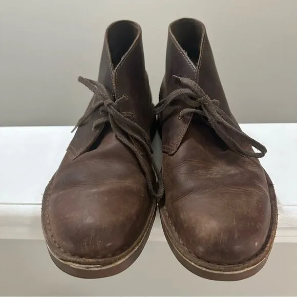 Clarks Ankle Chukka Bushacre Boots Desert Brown Leather - Mens Size US 9 M 15260