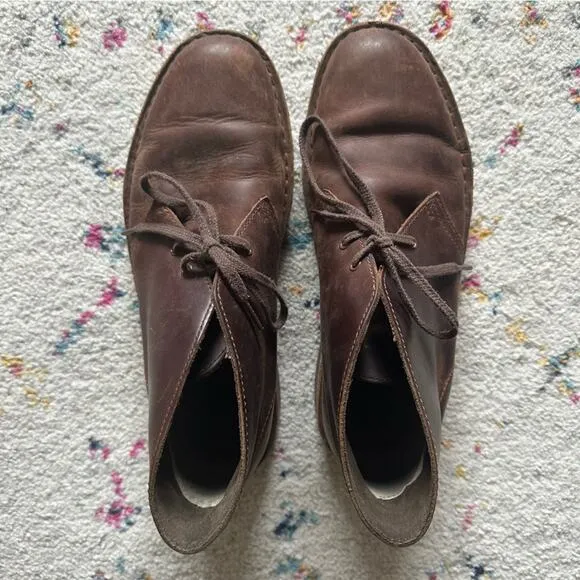 Clarks Ankle Chukka Bushacre Boots Desert Brown Leather - Mens Size US 9 M 15260