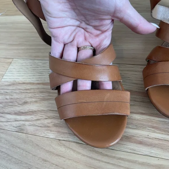 Clarks Artisan Ranae Estelle Strappy Sandals In Cognac