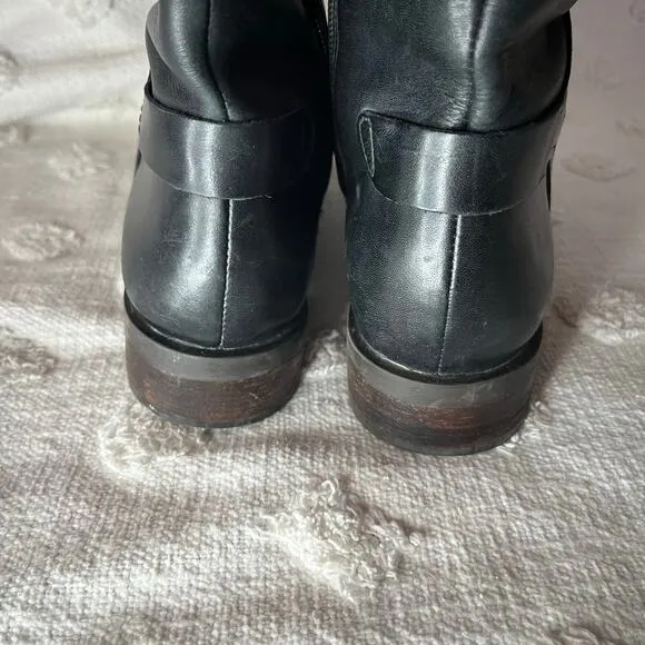 Clarks Black Leather Gore-Tex Riding Boots Side Zip Women Size 6 Waterproof