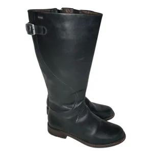 Clarks Black Leather Gore-Tex Riding Boots Side Zip Women Size 6 Waterproof