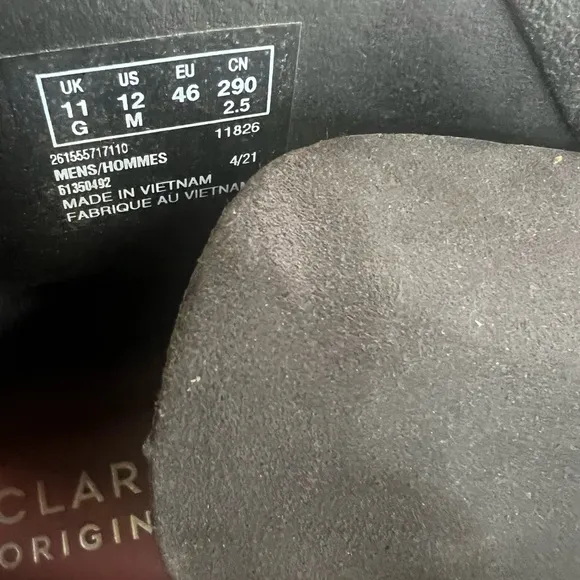 Clarks black suede Chukka Desert Boots. Size‎ 12