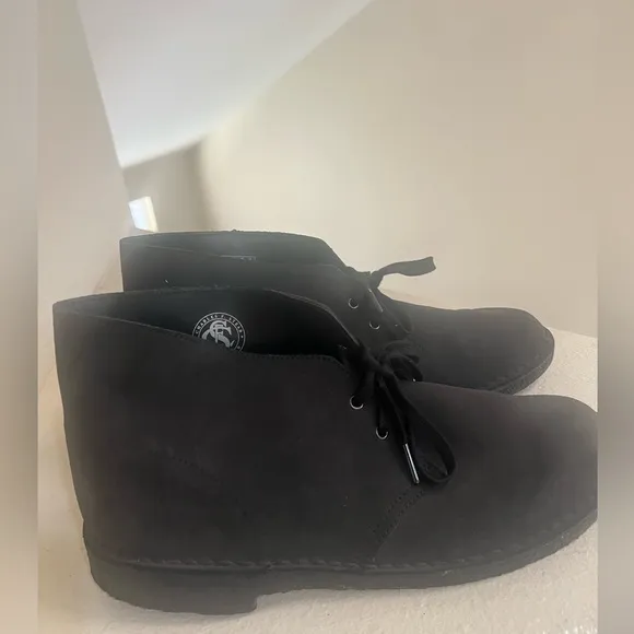 Clarks black suede Chukka Desert Boots. Size‎ 12