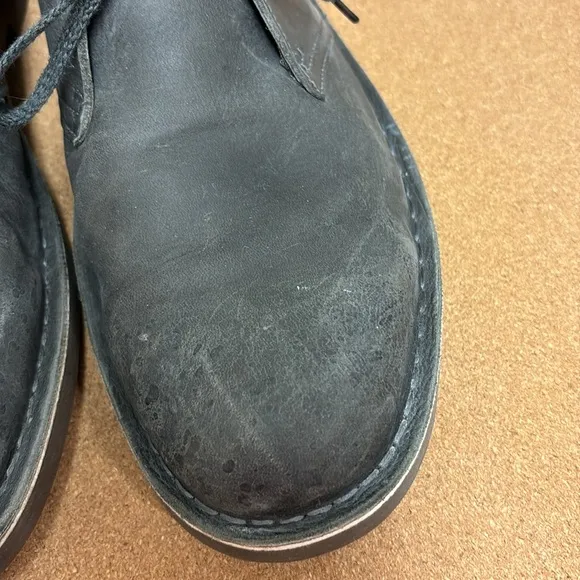 CLARKS Bushacre 2 Desert Ankle Boots Gray Leather Chukka Lace Up Men SZ 11.5