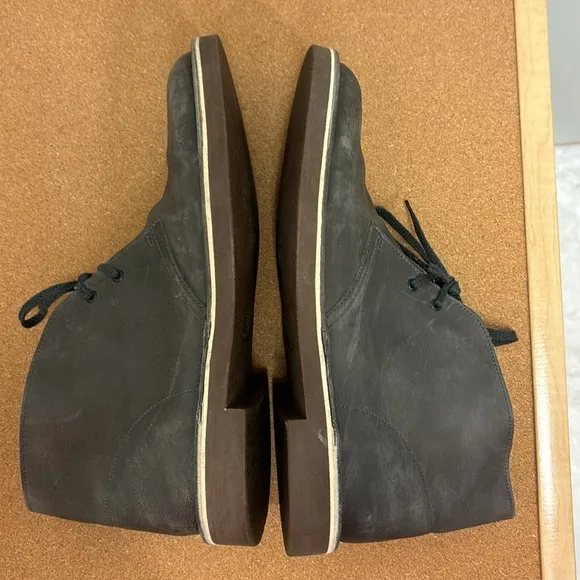 CLARKS Bushacre 2 Desert Ankle Boots Gray Leather Chukka Lace Up Men SZ 11.5